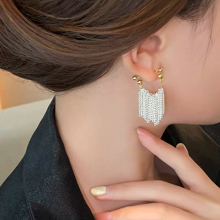 Ursa | Boucles d'oreilles, collier, bracelet avec des franges en cascade