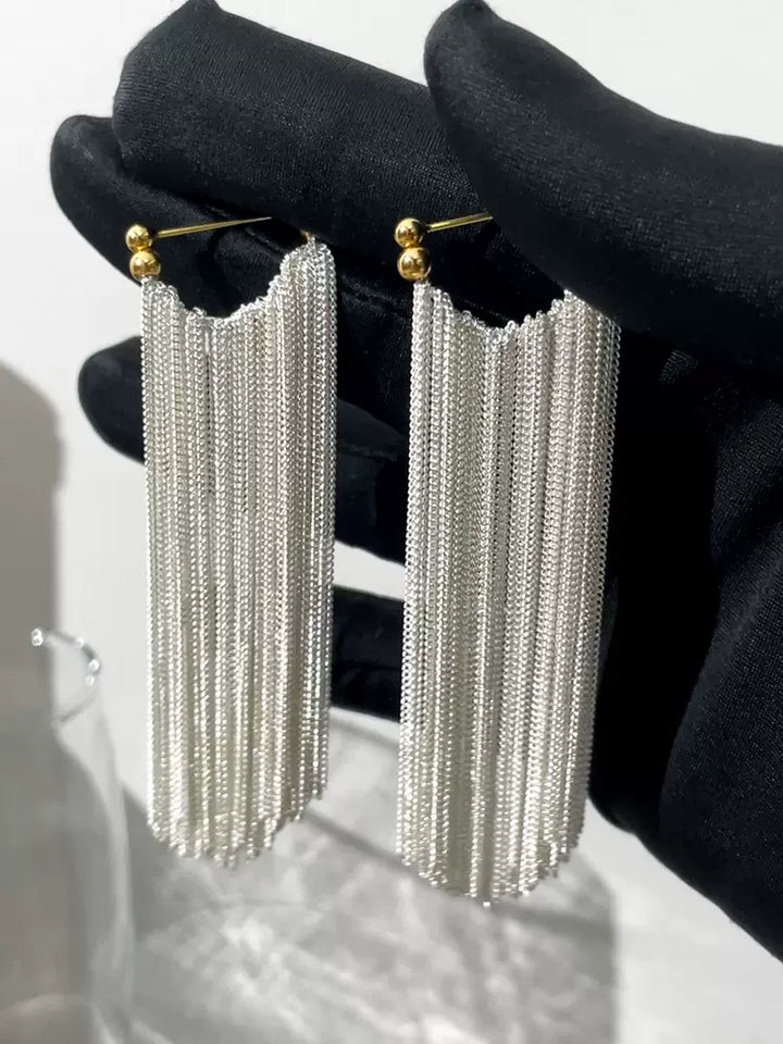 Ursa | Boucles d'oreilles, collier, bracelet avec des franges en cascade