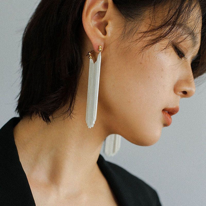Ursa | Boucles d'oreilles, collier, bracelet avec des franges en cascade