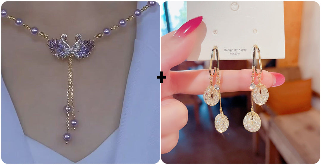 Winslow | Collier avec pendentif Cygne Double en couleur violette