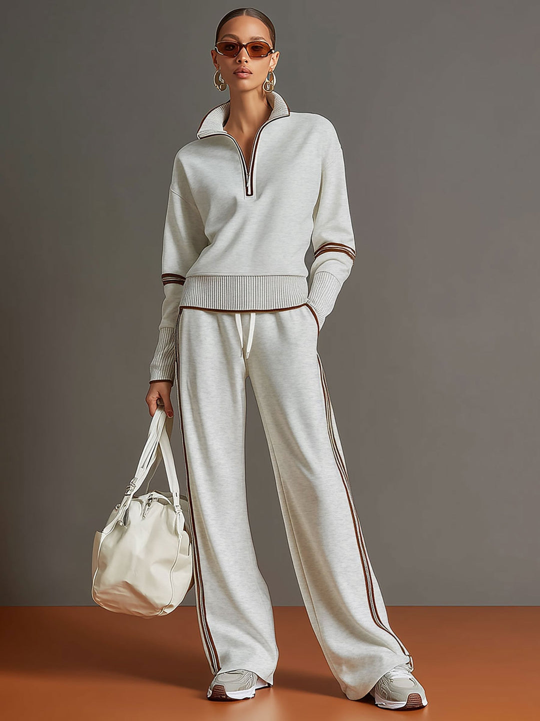 Ansley | Ensemble en tricot avec pantalons larges