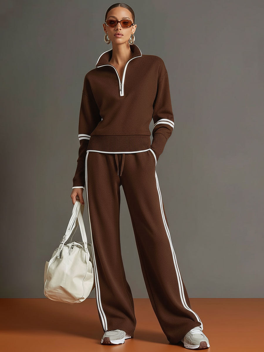 Ansley | Ensemble en tricot avec pantalons larges