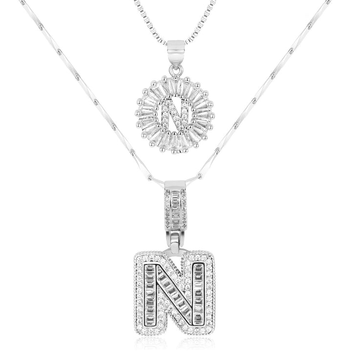 Primrose | Colliers Initiales avec Diamants en Or 14k (2 pièces)