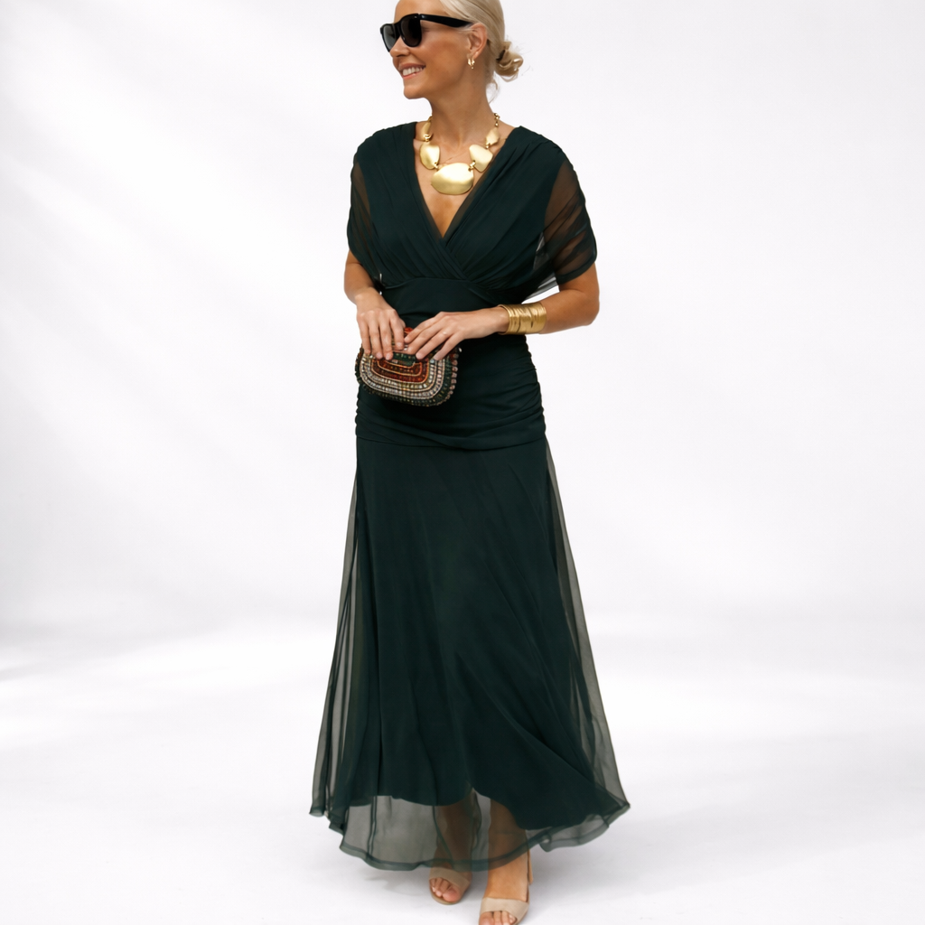 Novarente | Robe Maxi Élégante avec Décolleté en V pour Occasions Spéciales