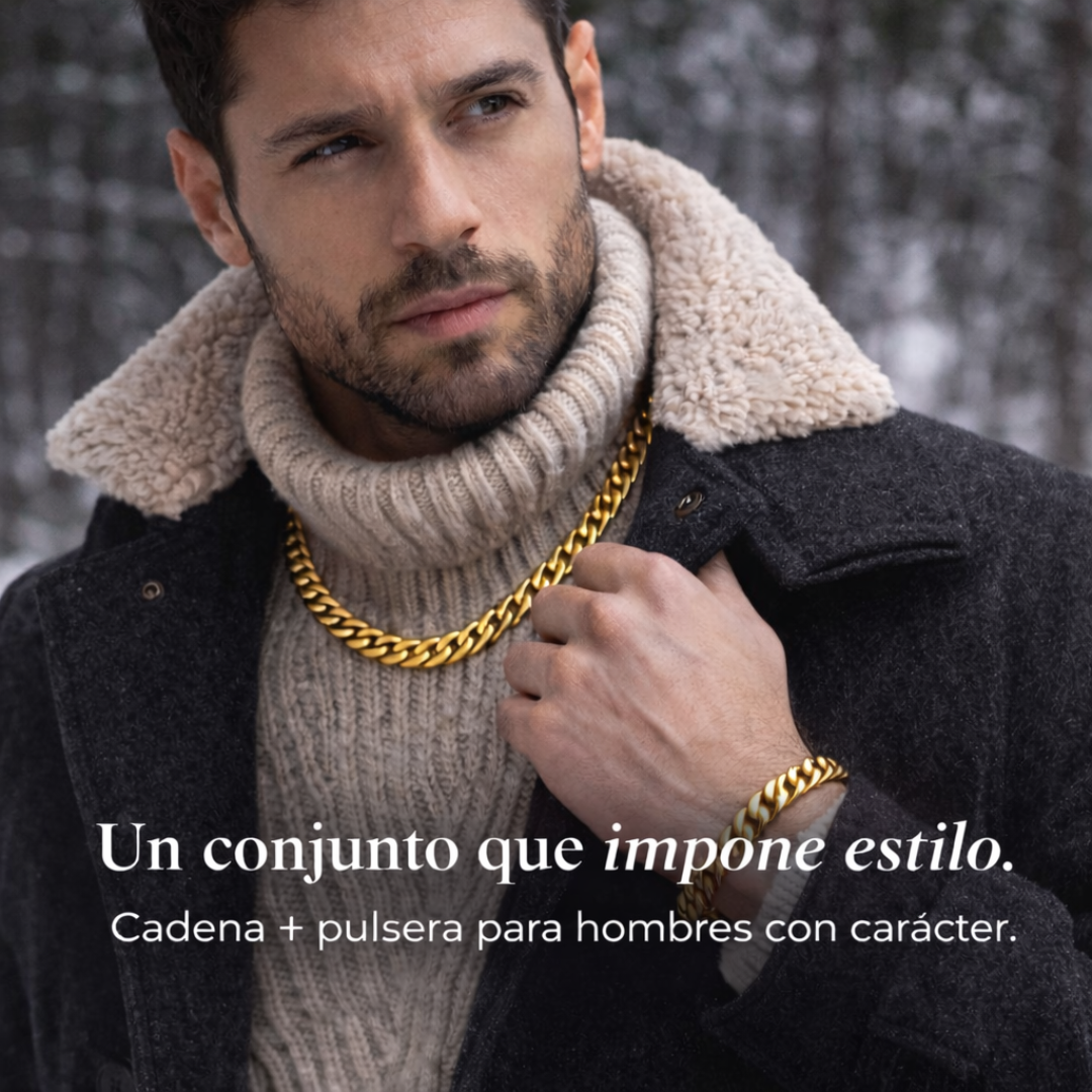 Reid | Ensemble de Collier et Bracelet en Chaîne pour Homme au Style Audacieux