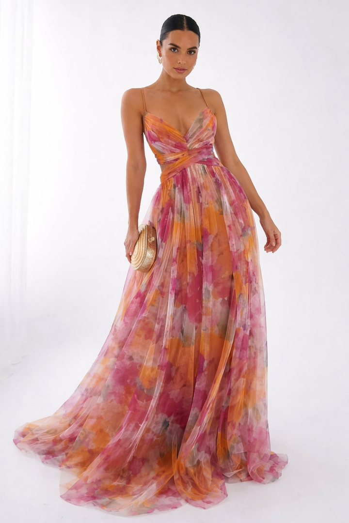 Orelavine | Maxi Robe Fleurie Enchanteresse au Style Élégant