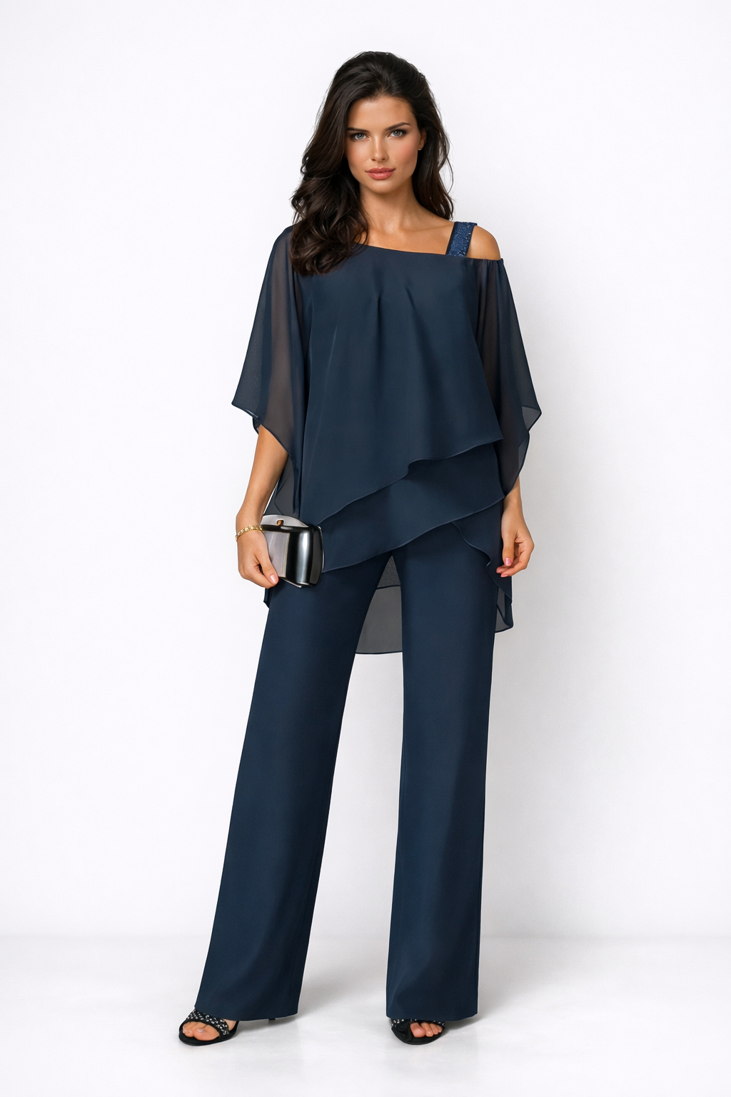 Orosette | Ensemble moderne de top asymétrique et pantalon ample