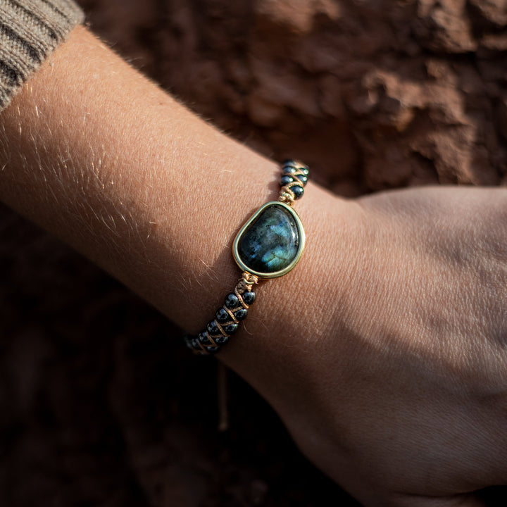 Dree | Bracelet Oeil Céleste avec Labradorite et Hématite Énergétique