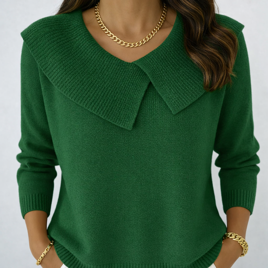 Noiréa | Pull Doux avec Col Drapé Élégant