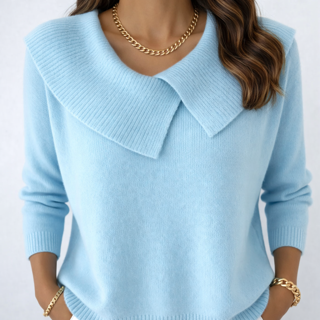 Noiréa | Pull Doux avec Col Drapé Élégant