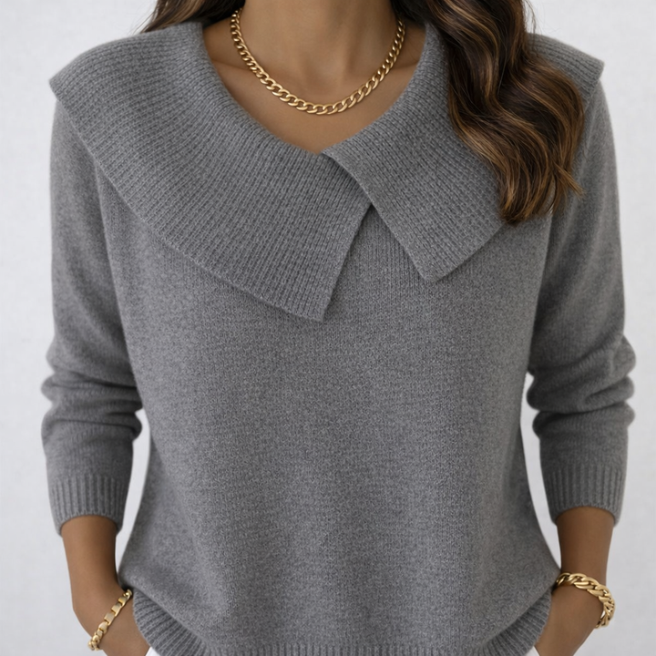 Noiréa | Pull Doux avec Col Drapé Élégant