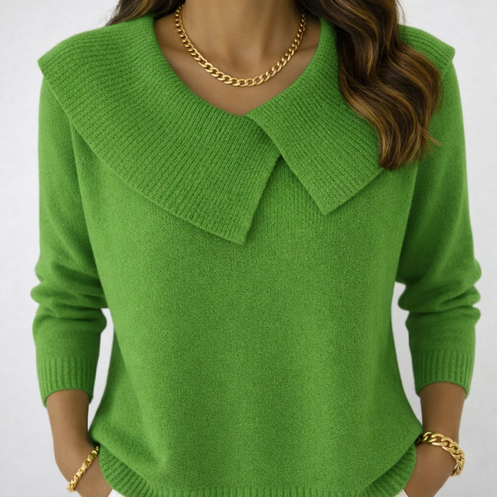 Noiréa | Pull Doux avec Col Drapé Élégant