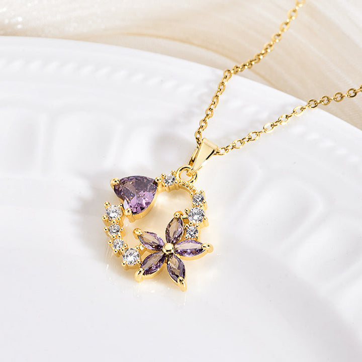 Halia | Collier Coeur en Fleur