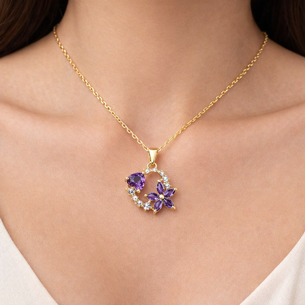 Halia | Collier Coeur en Fleur