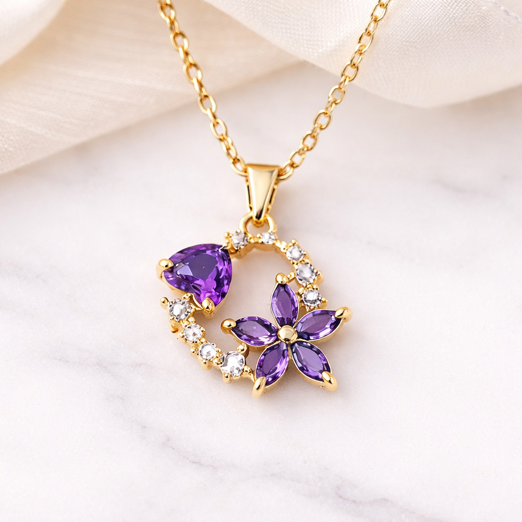 Halia | Collier Coeur en Fleur