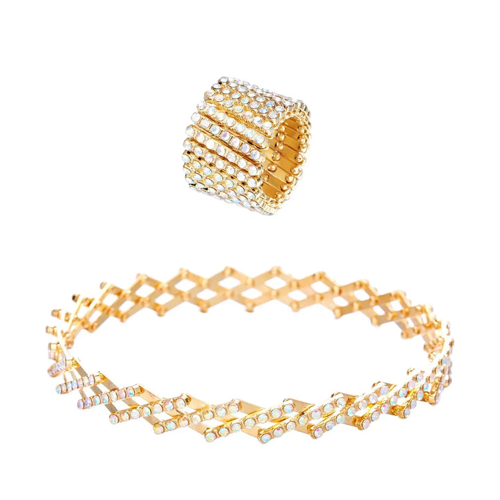 Carys | Ensemble Bague et Bracelet en Fini Doré Élégant
