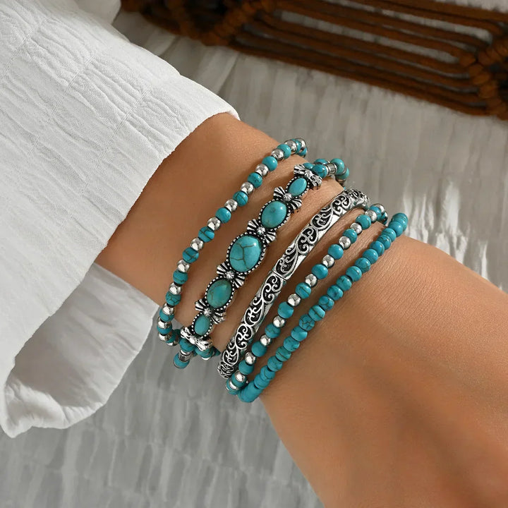 Selavienne | Bracelets boho naturels en perles turquoise et vert