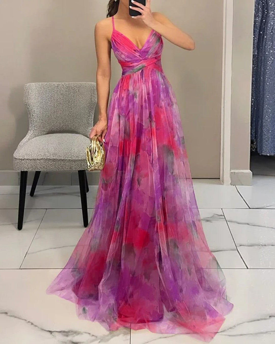 Orelavine | Maxi Robe Fleurie Enchanteresse au Style Élégant