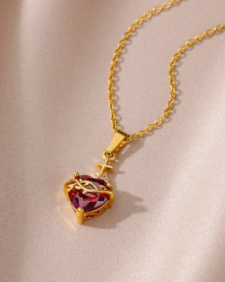 Aurelienna | Collier du Sacré-Cœur de Jésus avec Bain d'Or