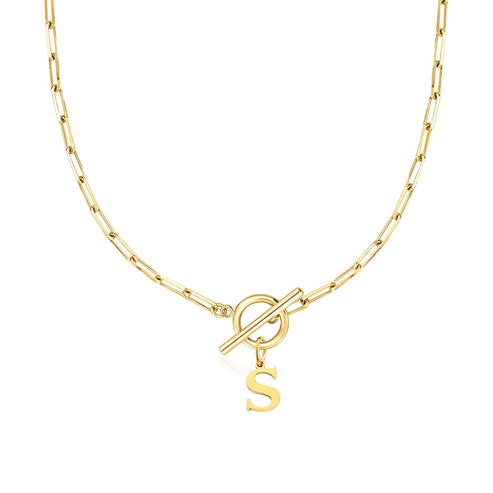 Ganelle | Collier Personnalisé à Initiale avec Fermoir Circulaire