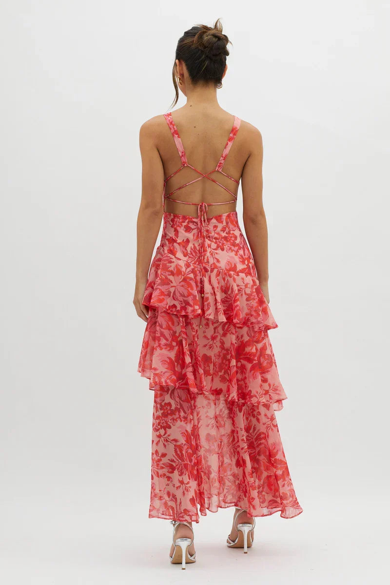 Haven | Robe midi florale élégante