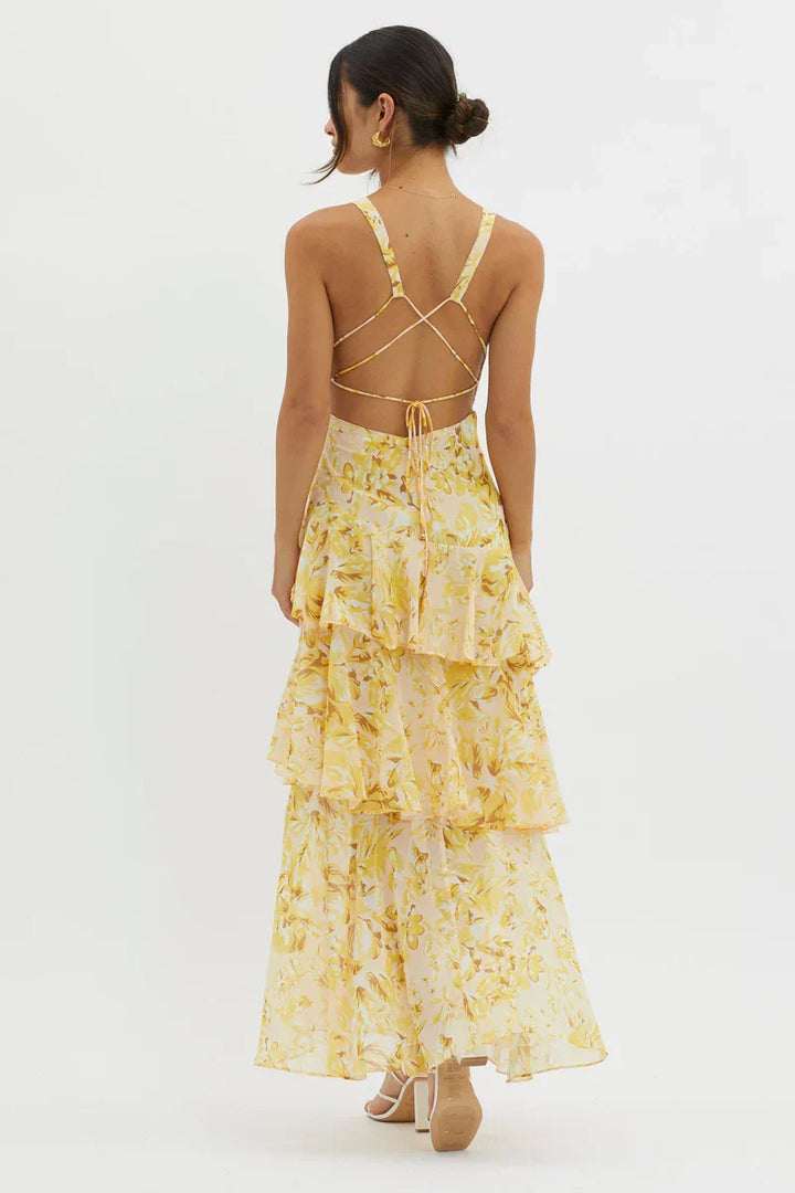 Haven | Robe midi florale élégante