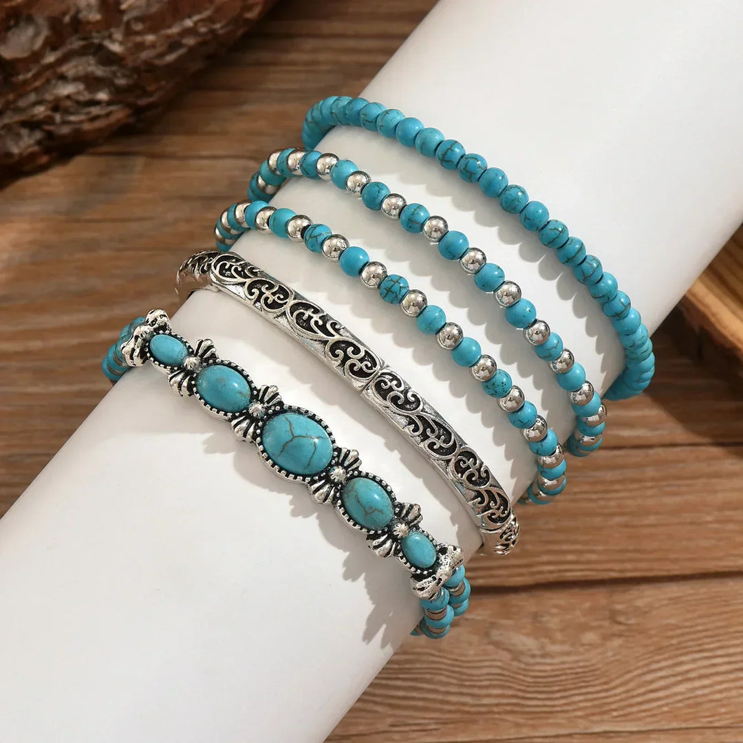Selavienne | Bracelets boho naturels en perles turquoise et vert