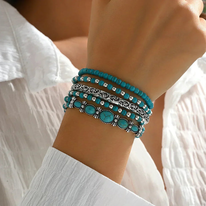 Selavienne | Bracelets boho naturels en perles turquoise et vert