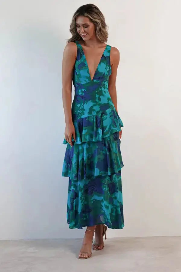 Haven | Robe midi florale élégante
