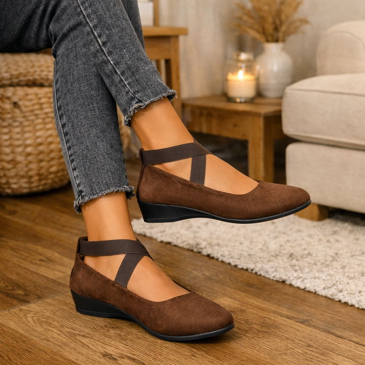 Elyssé | Escarpins à Talon Wedge avec Bandes Croisées