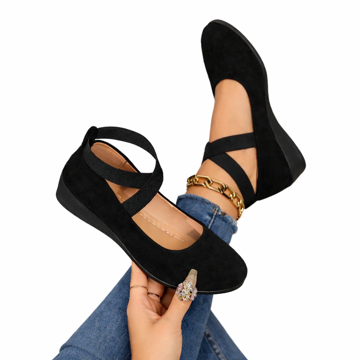 Elyssé | Escarpins à Talon Wedge avec Bandes Croisées