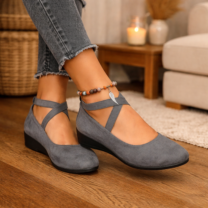 Elyssé | Escarpins à Talon Wedge avec Bandes Croisées