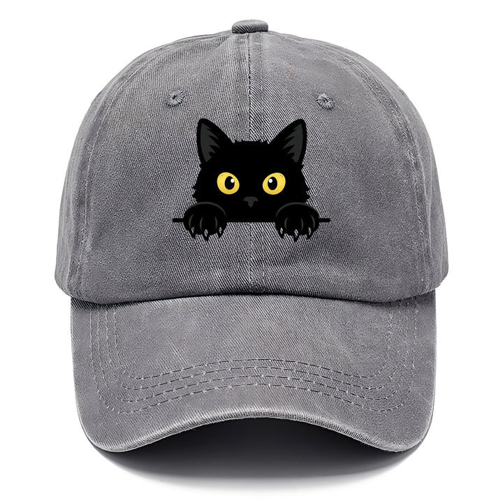 Quinnley | Casquette classique avec broderie chat noir originale et colorée