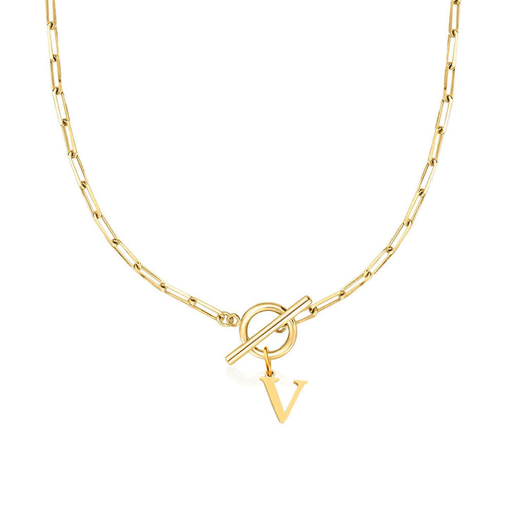 Ganelle | Collier Personnalisé à Initiale avec Fermoir Circulaire