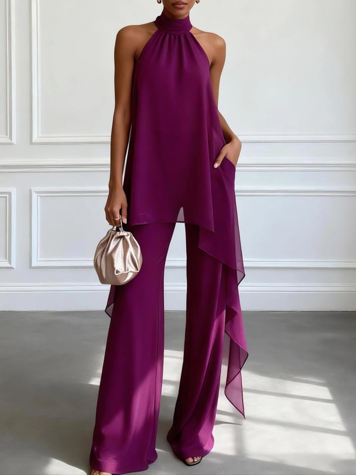 Veda | Ensemble Élégant Halter avec Pantalon Fluide