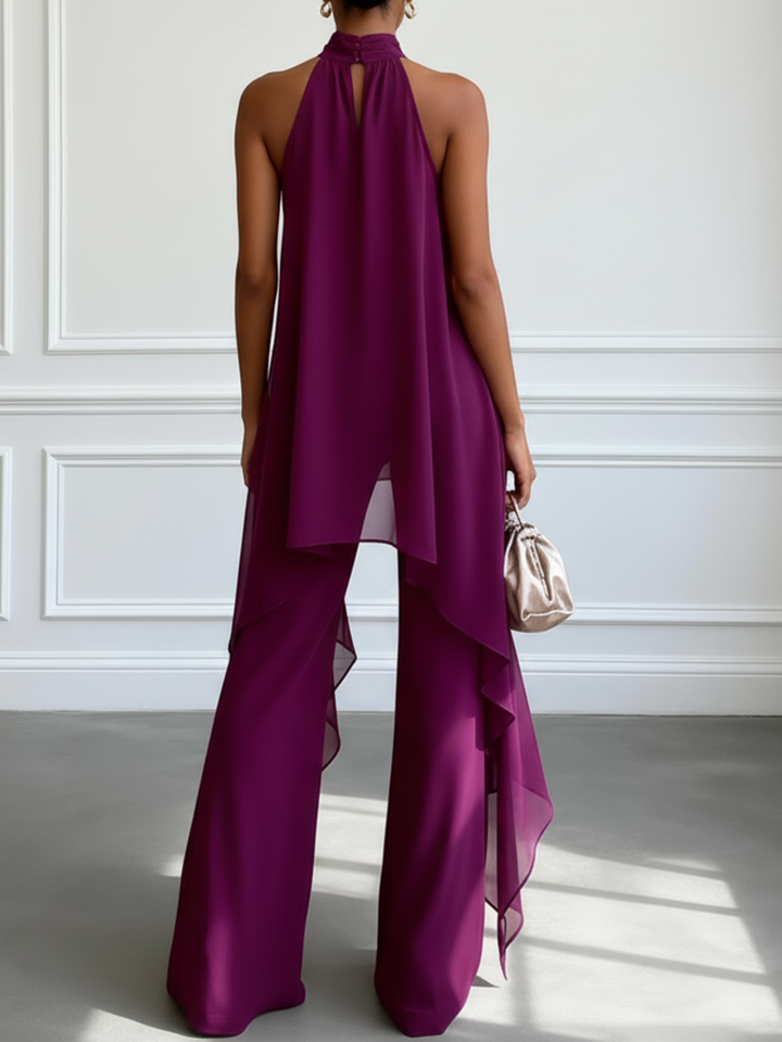 Veda | Ensemble Élégant Halter avec Pantalon Fluide