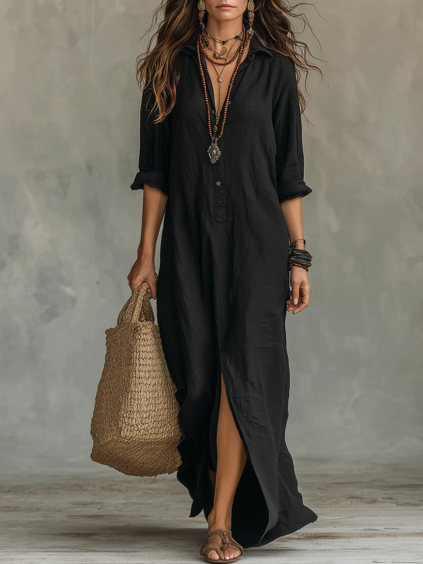Hattie | Robe longue avec boutons