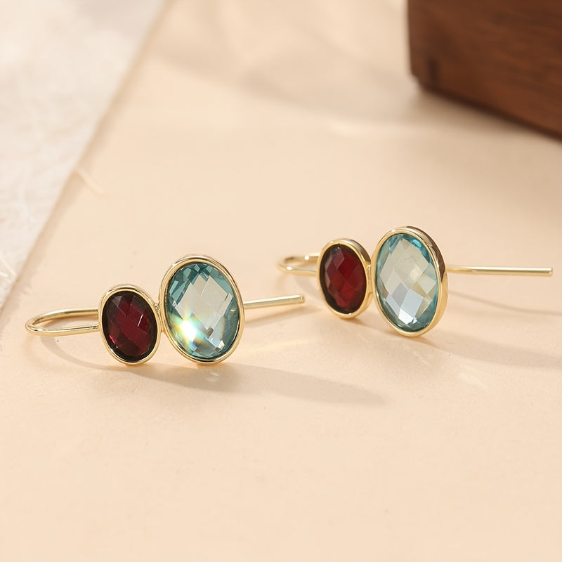 Perla | Boucles d'Oreilles Pendantes Ovales avec Design Artisanal Élégant