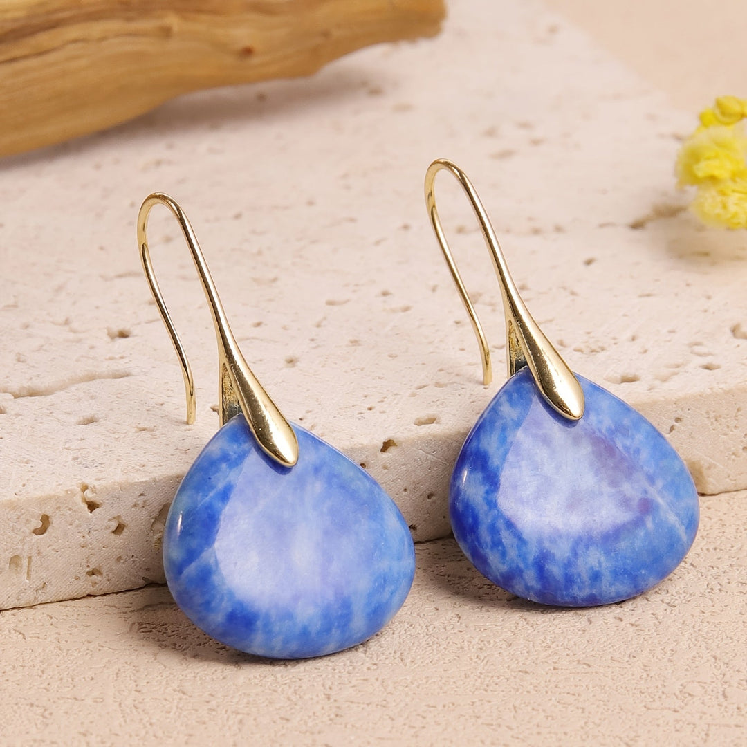 Mirea | Boucles d'Oreilles en Pierre Naturelle en Forme de Goutte avec un Style Élégant