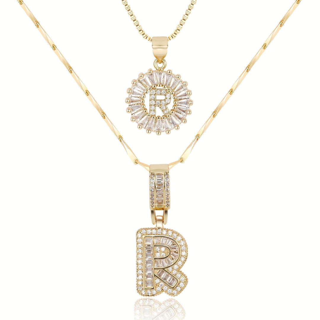 Primrose | Colliers Initiales avec Diamants en Or 14k (2 pièces)