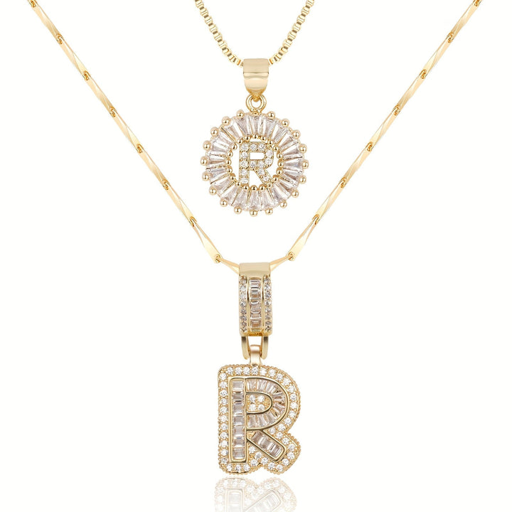 Primrose | Colliers Initiales avec Diamants en Or 14k (2 pièces)