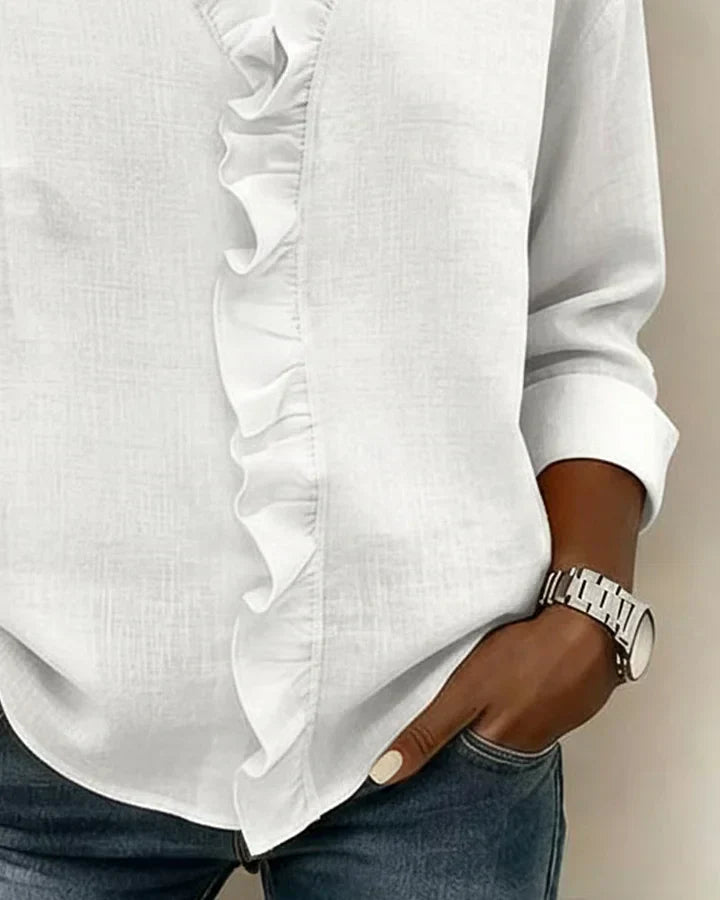 Amelivora | Blouse féminine avec volants et manches longues