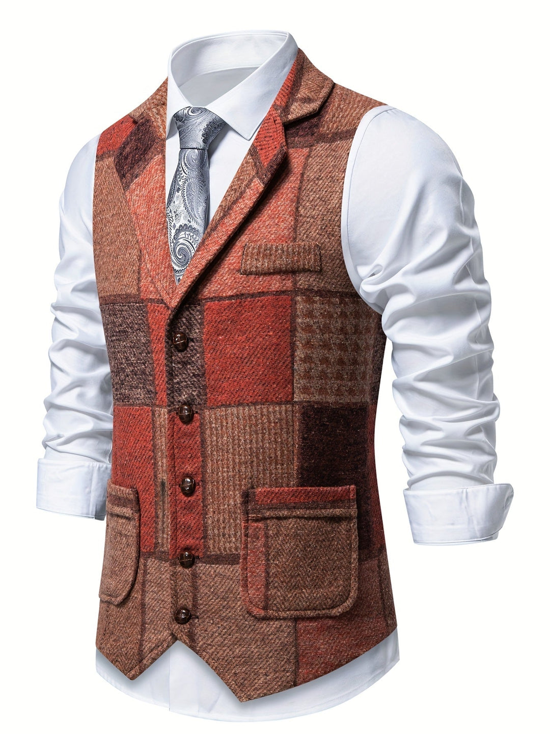 Walter | Gilet classique patchwork multicolore pour homme
