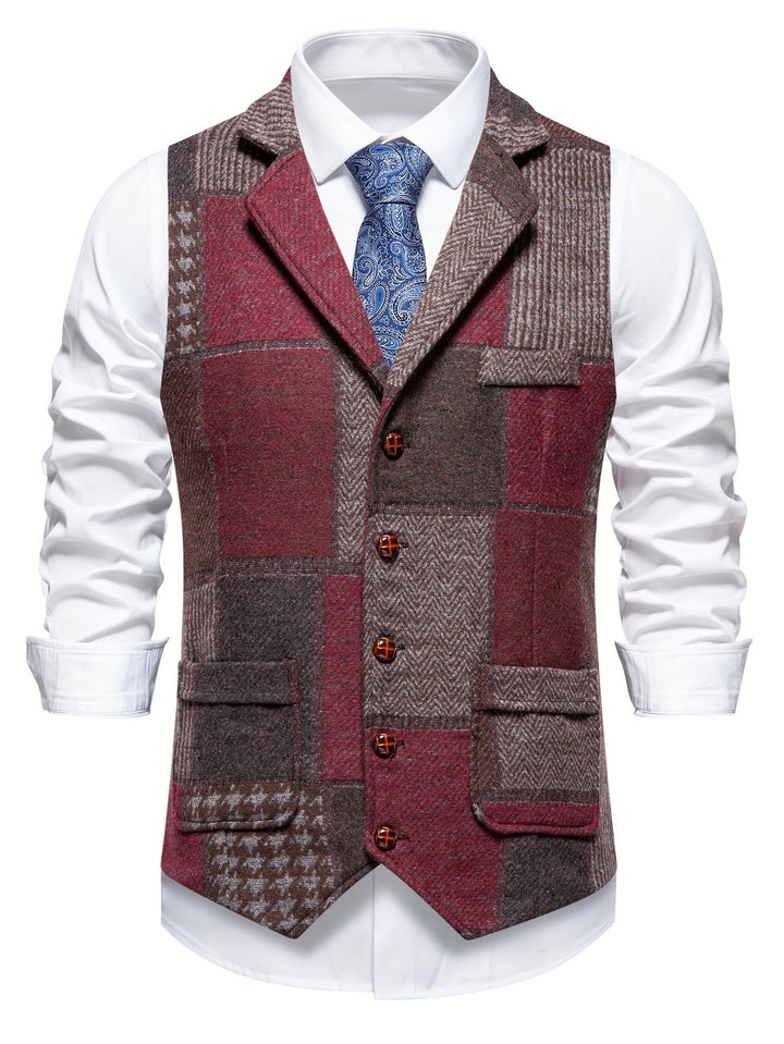 Walter | Gilet classique patchwork multicolore pour homme