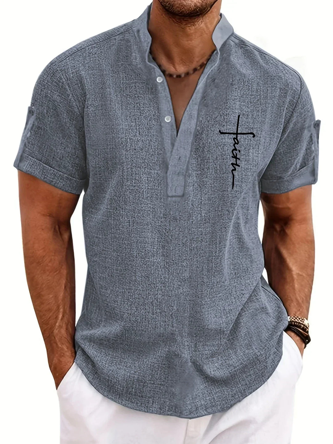 Hayes | Chemise élégante à manches courtes et col haut