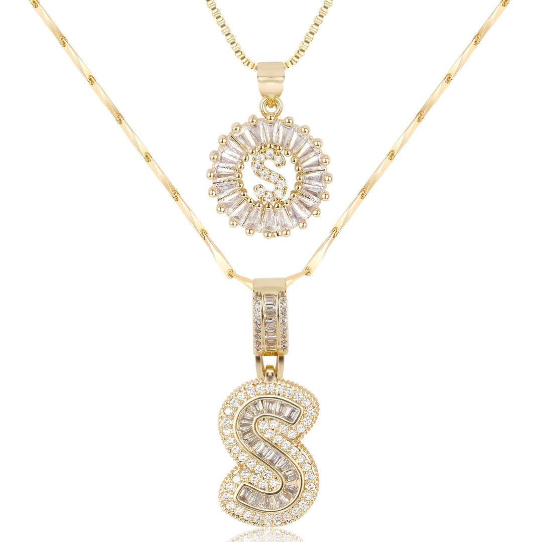Primrose | Colliers Initiales avec Diamants en Or 14k (2 pièces)