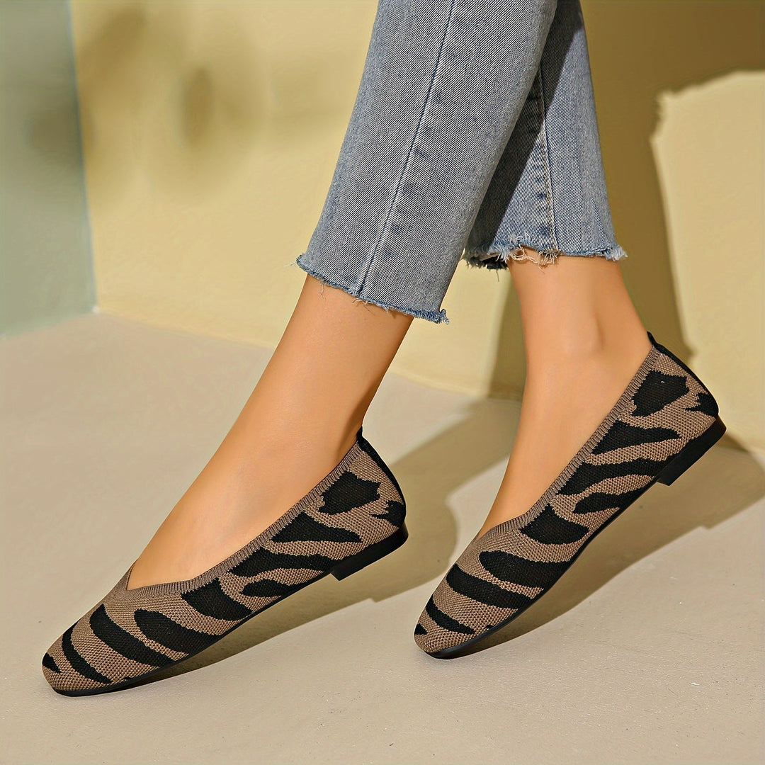 Ivara | Chaussures plates slip-on à motif zèbre chic