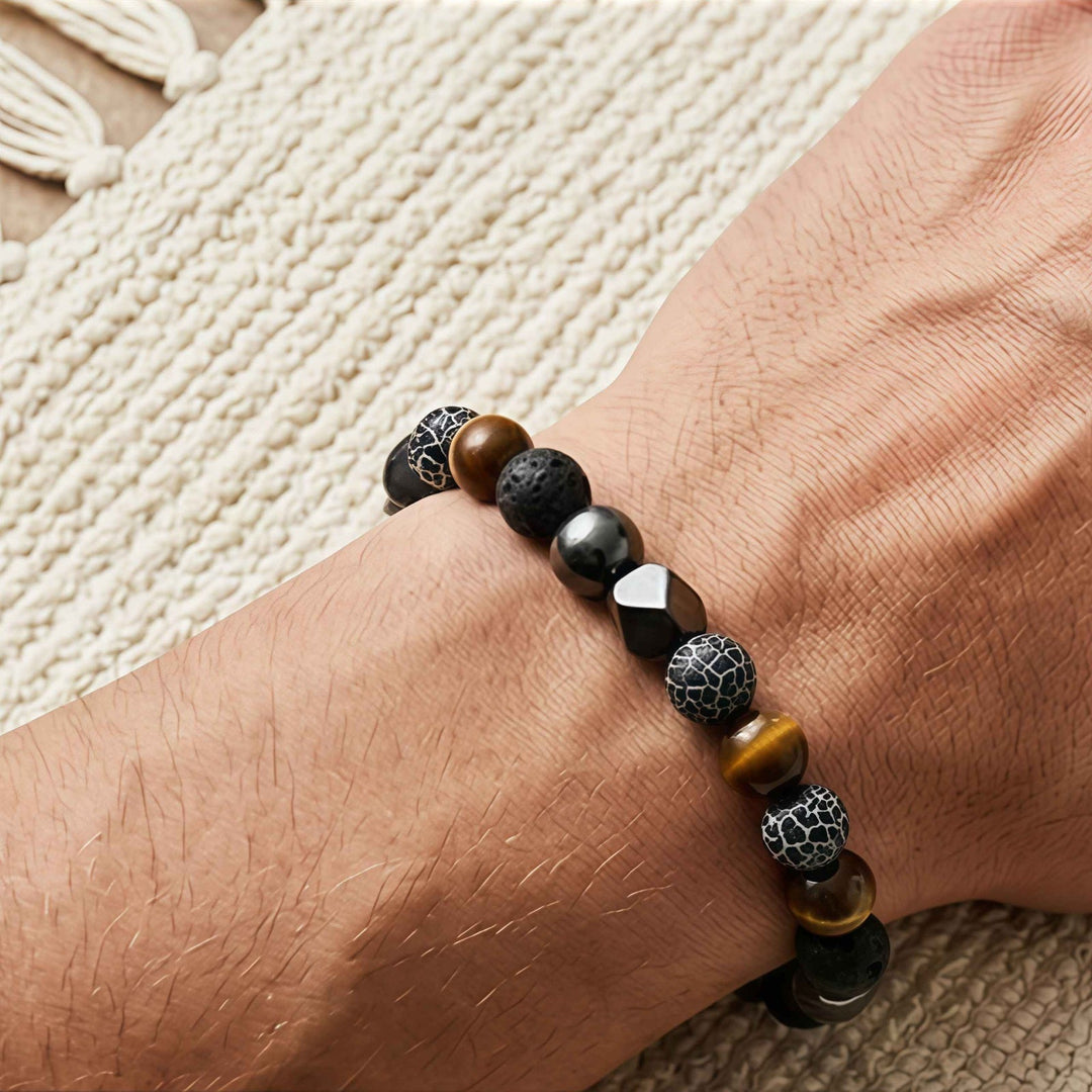 Korevane | Bracelet Artisanal en Pierre Naturelle et Hématite pour Homme