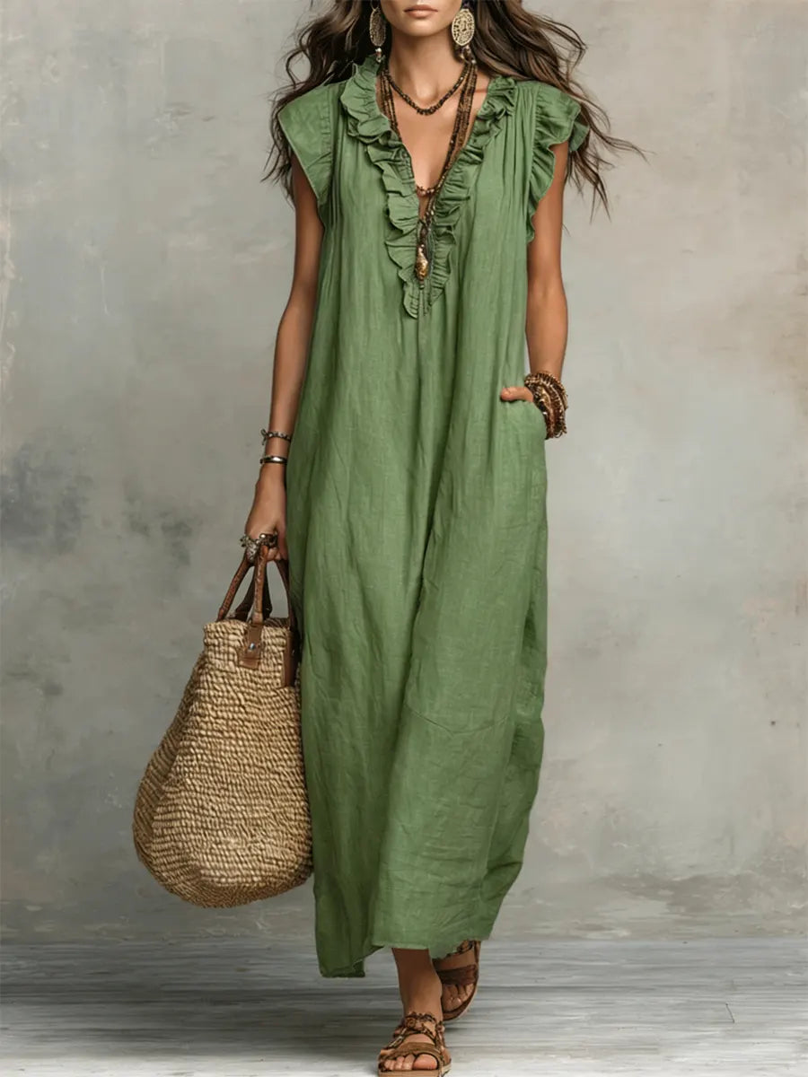 Hadira | Robe légère à volants au style artistique et bohème
