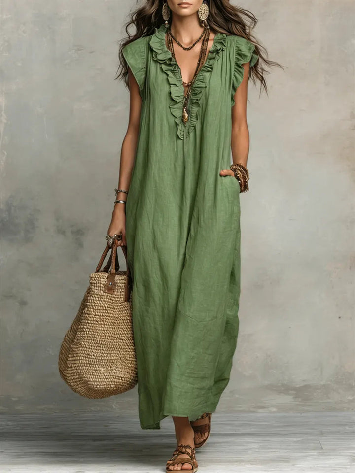 Hadira | Robe légère à volants au style artistique et bohème